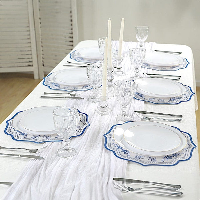 10 Cardboard Disposable Table Placemats with Damask Floral Pattern