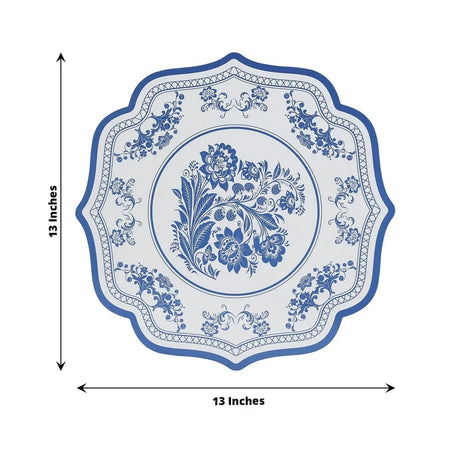 10 Cardboard Disposable Table Placemats with Damask Floral Pattern