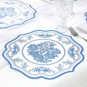 10 Cardboard Disposable Table Placemats with Damask Floral Pattern