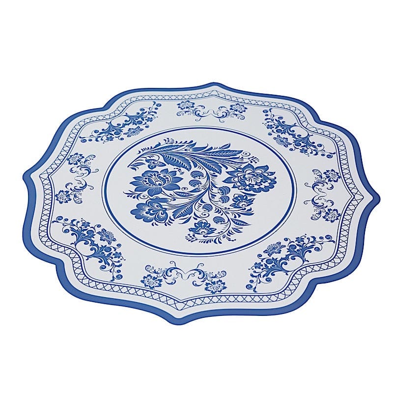 10 Cardboard Disposable Table Placemats with Damask Floral Pattern