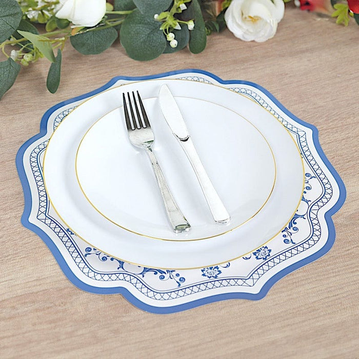 10 Cardboard Disposable Table Placemats with Damask Floral Pattern