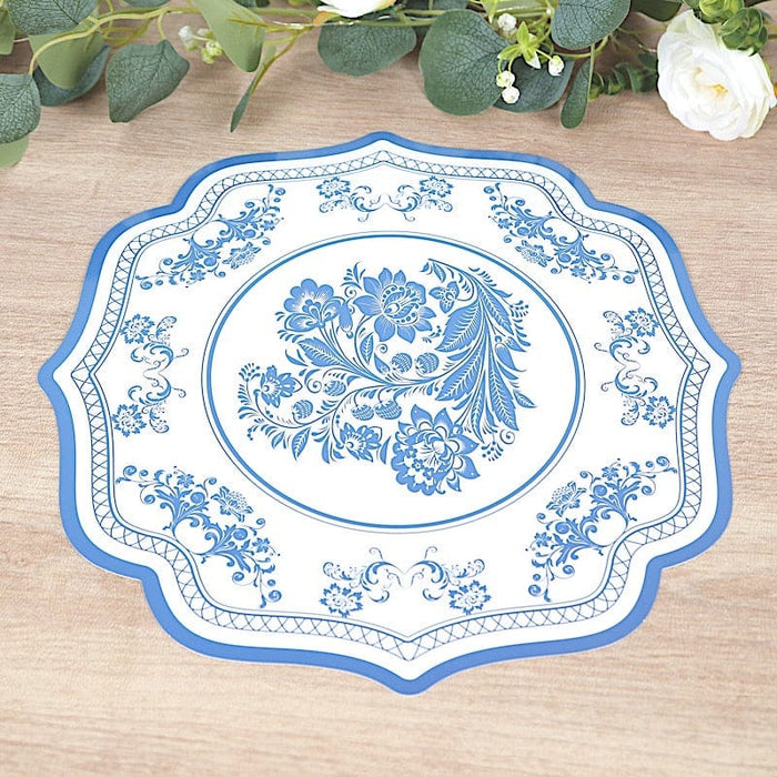 10 Cardboard Disposable Table Placemats with Damask Floral Pattern