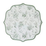 10 Cardboard Disposable Table Placemats with French Toile Pattern - Sage Green DSP_CHRG_FLOR022_SAGE
