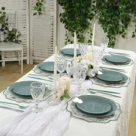 10 Cardboard Disposable Table Placemats with French Toile Pattern - Sage Green DSP_CHRG_FLOR022_SAGE
