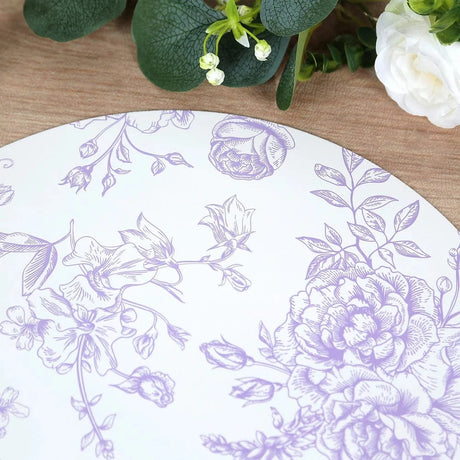 10 Cardboard Paper Placemats in French Toile Pattern - White