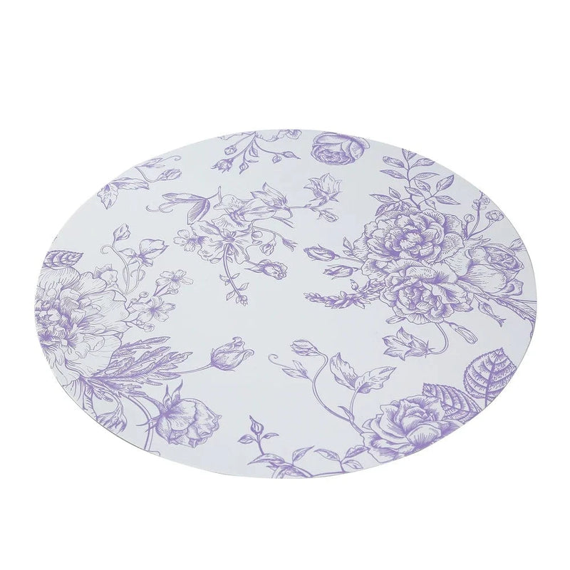10 Cardboard Paper Placemats in French Toile Pattern - White
