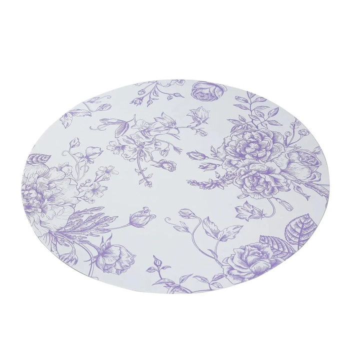 10 Cardboard Paper Placemats in French Toile Pattern - White