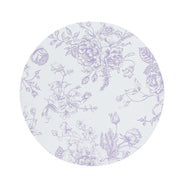 10 Cardboard Paper Placemats in French Toile Pattern - White