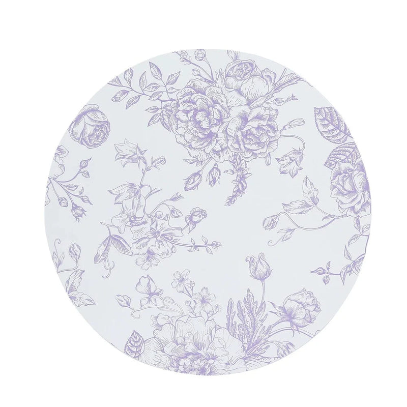 10 Cardboard Paper Placemats in French Toile Pattern - White