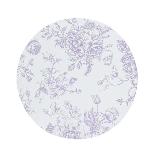 10 Cardboard Paper Placemats in French Toile Pattern - White