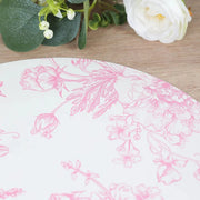 10 Cardboard Paper Placemats in French Toile Pattern - White
