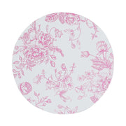 10 Cardboard Paper Placemats in French Toile Pattern - White