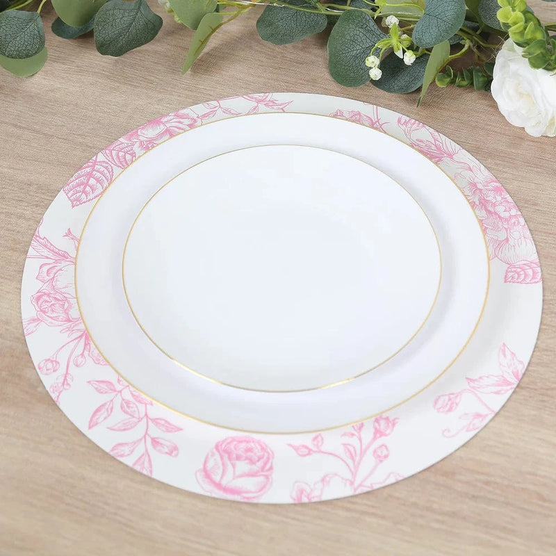 10 Cardboard Paper Placemats in French Toile Pattern - White