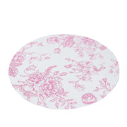 10 Cardboard Paper Placemats in French Toile Pattern - White