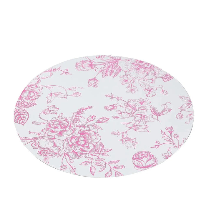 10 Cardboard Paper Placemats in French Toile Pattern - White