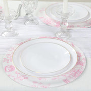 10 Cardboard Paper Placemats in French Toile Pattern - White