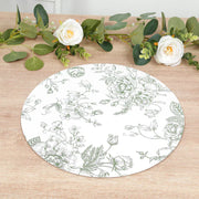 10 Cardboard Paper Placemats with French Toile Pattern - White