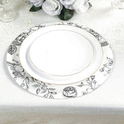 10 Cardboard Paper Placemats with French Toile Pattern - White