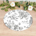 10 Cardboard Paper Placemats with French Toile Pattern - White