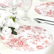 10 Cardboard Paper Placemats with French Toile Pattern - White