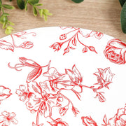 10 Cardboard Paper Placemats with French Toile Pattern - White
