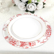 10 Cardboard Paper Placemats with French Toile Pattern - White
