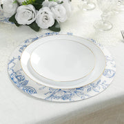 10 Cardboard Paper Placemats with French Toile Pattern - White