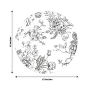 10 Cardboard Paper Placemats with French Toile Pattern - White