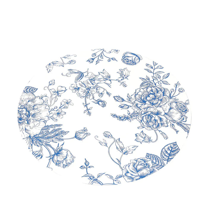 10 Cardboard Paper Placemats with French Toile Pattern - White DSP_CHRG_R0023_FLOR_BLUE