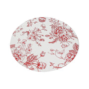 10 Cardboard Paper Placemats with French Toile Pattern - White DSP_CHRG_R0023_FLOR_RED