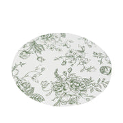 10 Cardboard Paper Placemats with French Toile Pattern - White DSP_CHRG_R0023_FLOR_SAGE
