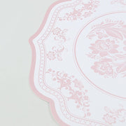 10 Cardboard Paper Placemats with French Toile Pattern - White Pink DSP_CHRG_FLOR016_PINK