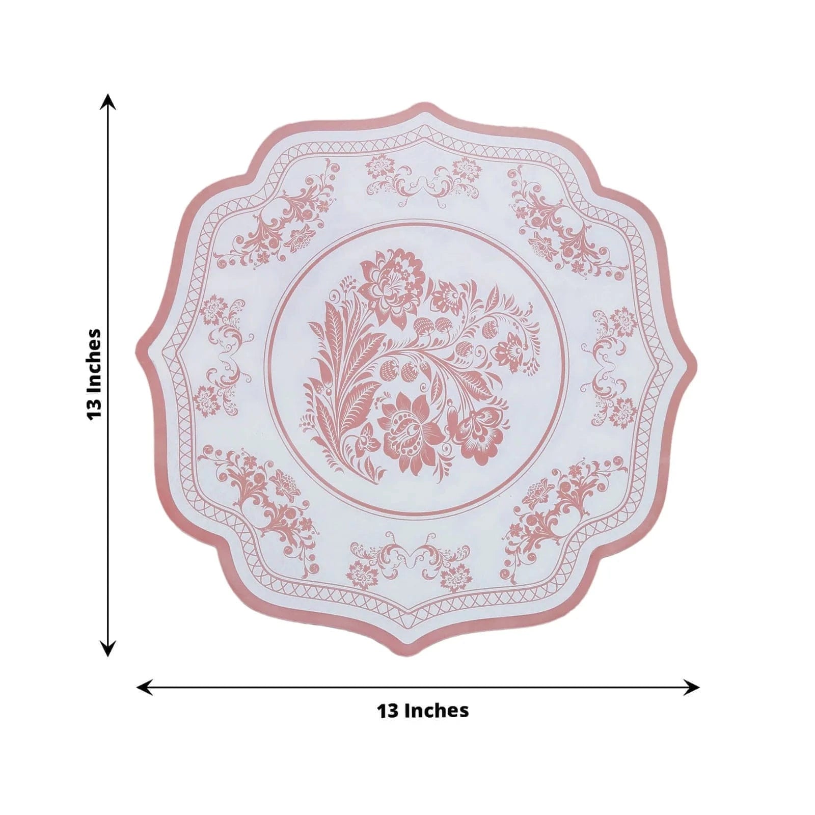 10 Cardboard Paper Placemats with French Toile Pattern - White Pink DSP_CHRG_FLOR016_PINK