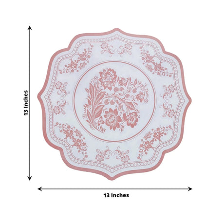 10 Cardboard Paper Placemats with French Toile Pattern - White Pink DSP_CHRG_FLOR016_PINK