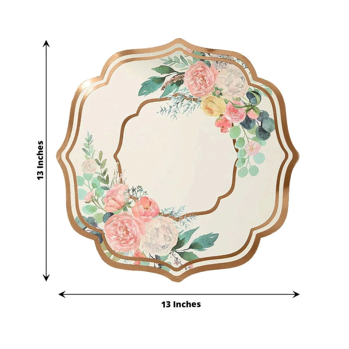 10 Cardboard Paper Placemats with Peony Flowers Print - White and Rose Gold DSP_CHRG_FLOR014_054