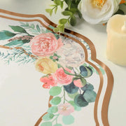 10 Cardboard Paper Placemats with Peony Flowers Print - White and Rose Gold DSP_CHRG_FLOR014_054