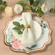 10 Cardboard Paper Placemats with Peony Flowers Print - White and Rose Gold DSP_CHRG_FLOR014_054
