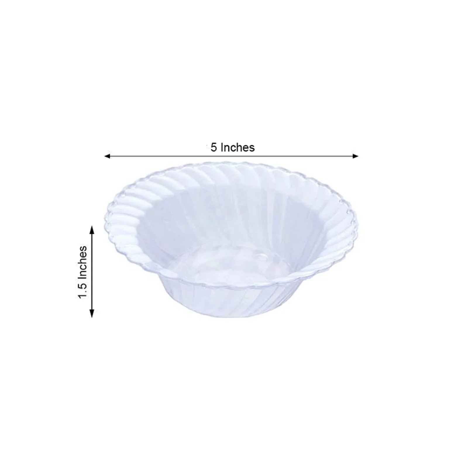 10 Clear 5 oz Flared Plastic Dessert Ice Cream Bowls - Disposable Tableware PLST_BOW15_CLR