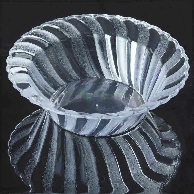 10 Clear 5 oz Flared Plastic Dessert Ice Cream Bowls - Disposable Tableware PLST_BOW15_CLR