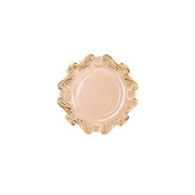 10 Clear Gold Vintage Baroque Plastic Dessert Plates with Scalloped Rim - Disposable Tableware DSP_PLR0029_8_CLGD-1