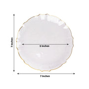 10 Clear Sunflower Plastic Dessert Appetizer Plates with Gold Scalloped Rim