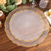 10 Clear Sunflower Plastic Dessert Appetizer Plates with Gold Scalloped Rim