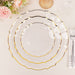 10 Clear Sunflower Plastic Dessert Appetizer Plates with Gold Scalloped Rim