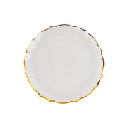 10 Clear Sunflower Plastic Dessert Appetizer Plates with Gold Scalloped Rim DSP_PLR0032_10_CLGD