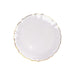 10 Clear Sunflower Plastic Dessert Appetizer Plates with Gold Scalloped Rim DSP_PLR0032_7_CLGD