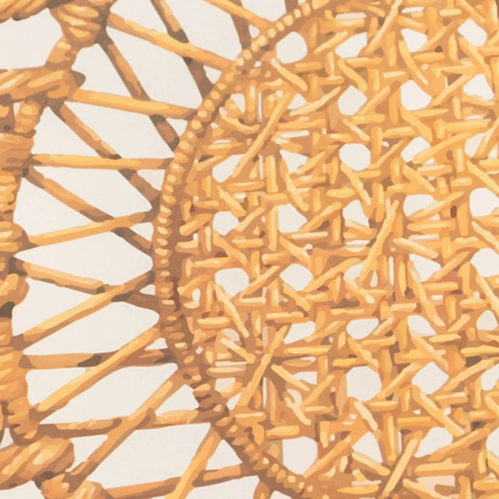 10 Disposable 16" Paper Placemats with Rattan Weave Print and Scalloped Rim - Brown DSP_CHRG_WAV01_BRN