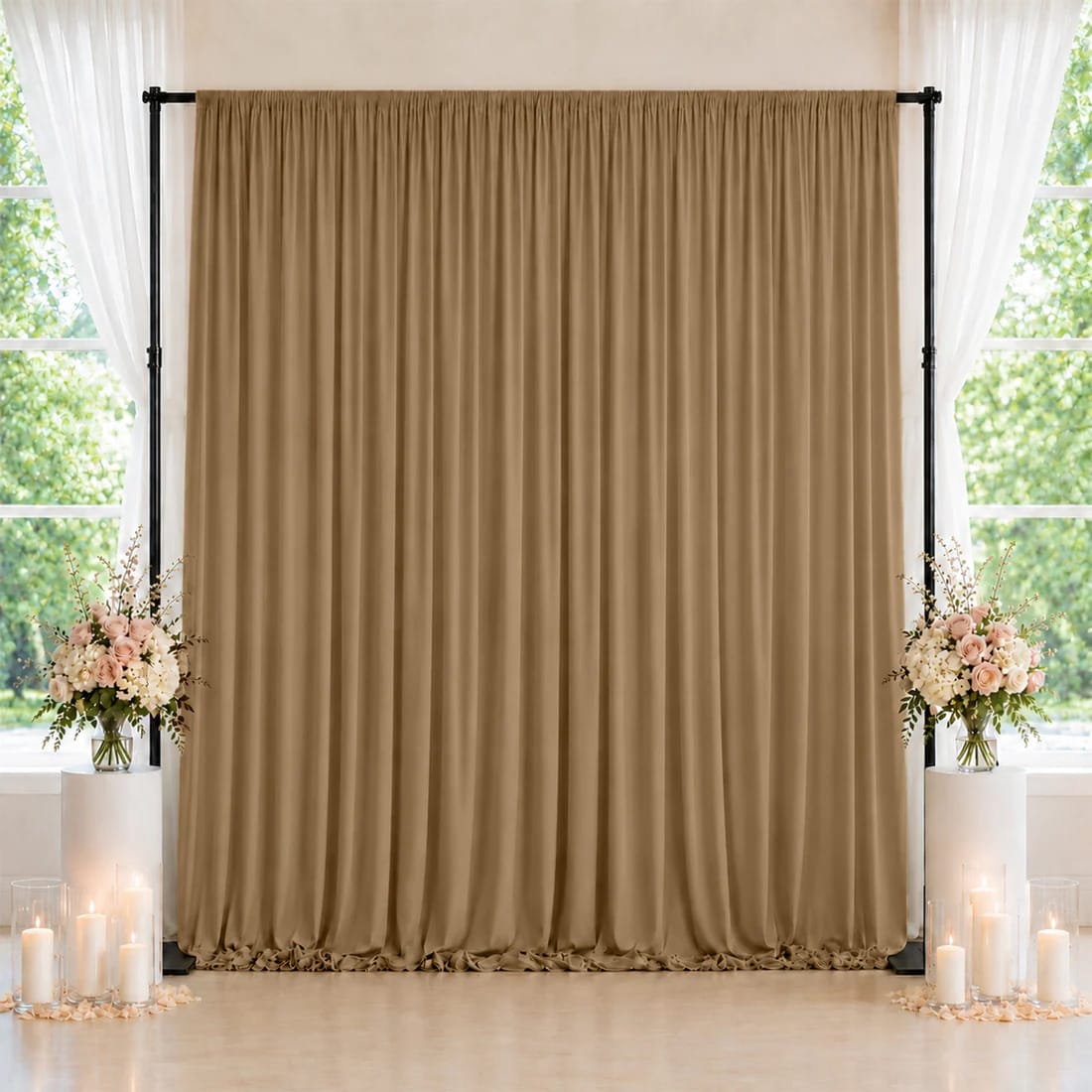 10 feet x 10 feet Spandex Backdrop Curtain with Rod Pocket