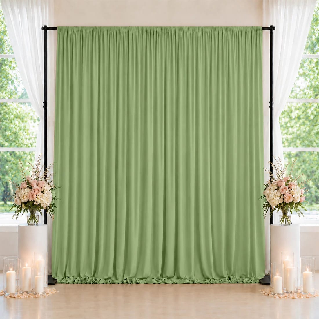 10 feet x 10 feet Spandex Backdrop Curtain with Rod Pocket