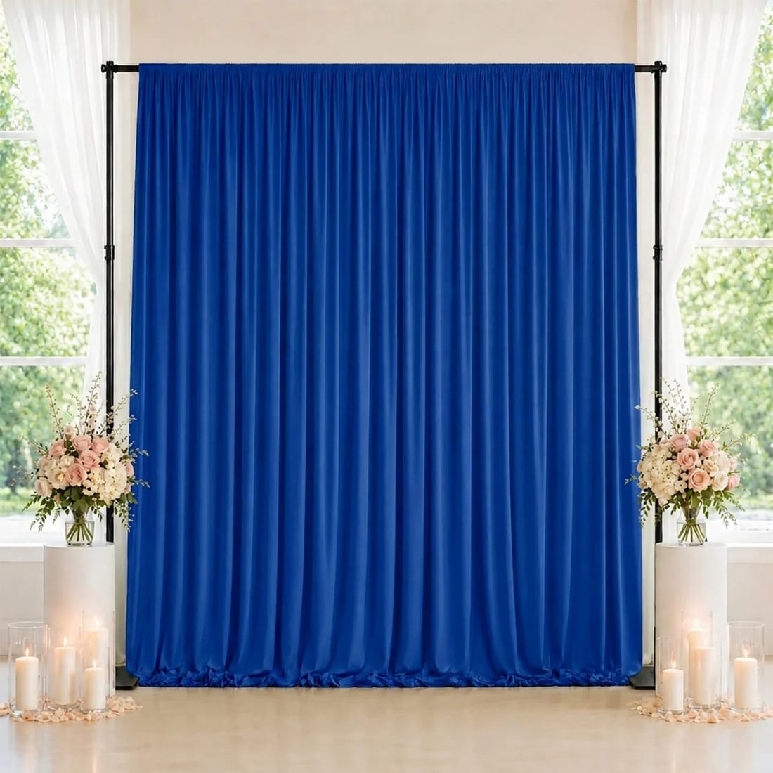 10 feet x 10 feet Spandex Backdrop Curtain with Rod Pocket