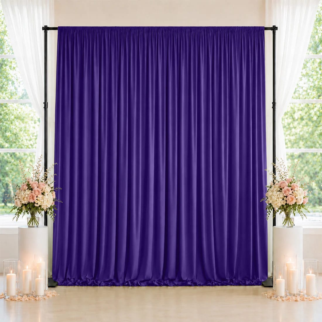 10 feet x 10 feet Spandex Backdrop Curtain with Rod Pocket